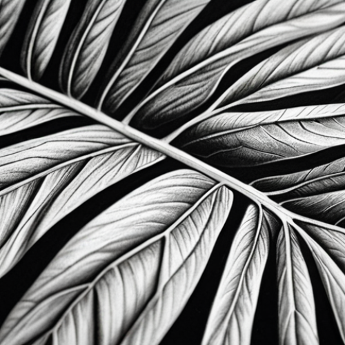 **

Close-up of a pencil drawing of a leaf with detailed veins, emphasizing light and shadow. Soft, natural lighting.

**